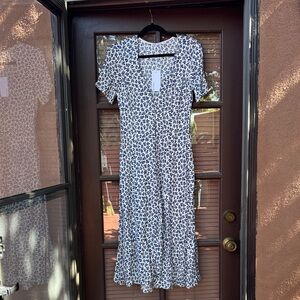 Reformation Blue and White Floral Midi Dress